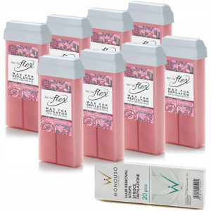 Depilacja 8x wosk elastyczny ItalWax FLEX ROSE plus paski