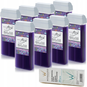 Depilacja 8x wosk elastyczny ItalWax FLEX WINE plus paski