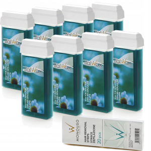 Depilacja 8x wosk w rolce Azulen 100g ItalWax paski 20szt