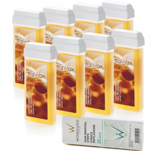 Depilacja 8x wosk w rolce Honey 100g ItalWax paski 20szt