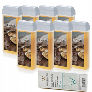 Depilacja 8x wosk w rolce Natural 100g ItalWax paski 20szt