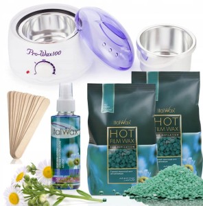 DEPILACJA ItalWax 2x wosk twardy PODGRZEWACZ żel