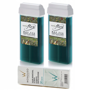 Depilacja zestaw 2x wosk ItalWax Algae Algi Flex plus gratis paski