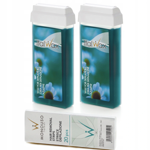 Depilacja zestaw 2x wosk ItalWax Azulen Flex plus gratis paski