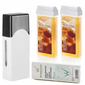 Depilacja zestaw 2x wosk ItalWax Honey Flex podgrzewacz paski