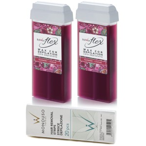 Depilacja zestaw 2x wosk ItalWax Raspberry Flex plus gratis paski