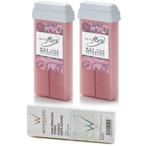 Depilacja zestaw 2x wosk ItalWax Rose Flex plus gratis paski