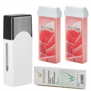 Depilacja zestaw 2x wosk ItalWax Rose podgrzewacz paski