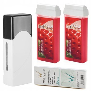 Depilacja zestaw 2x wosk ItalWax TRUSKAWKA podgrzewacz paski