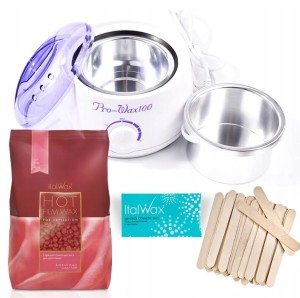 ZESTAW Depilacja Podgrzewacz Wosk Italwax 1kg rose