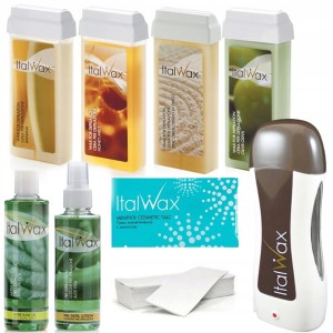 Zestaw do deilacja ItalWax 4x wosk w rolce + podgrzewacz + preparaty + akcesoria
