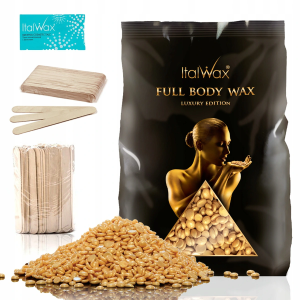 Zestaw do depilacji ItalWax Premium Full Body Wax wosk twardy 1kg + szpatułki + talk