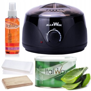 Zestaw do depilacji paskowej ItalWax podgrzewacz 100W + wosk w puszce 400ml Aloe aloesowy + dodatki