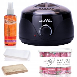 Zestaw do depilacji paskowej ItalWax podgrzewacz 100W + wosk w puszce 400ml Flex Raspberry malinowy + dodatki