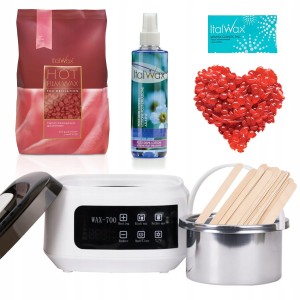 Zestaw do depilacji podgrzewacz AX-700 + wosk twardy Rose 1kg + preparaty + szpatułki