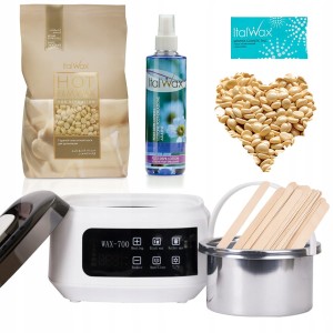 Zestaw do depilacji podgrzewacz AX-700 + wosk twardy White Chocolate 1kg + preparaty + szpatułki