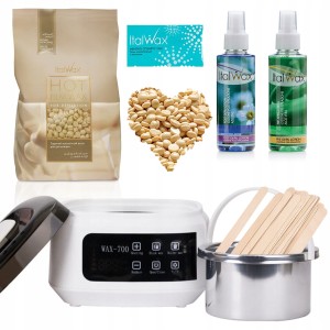 Zestaw do depilacji podgrzewacz AX-700 + wosk twardy White Chocolate 500g + preparaty + szpatułki