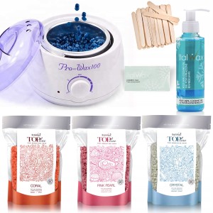 Zestaw do DEPILACJI SKÓRY WRAŻLIWEJ podgrzewacz 3x WOSK 100g TOP LINE HIPOALERGICZNY ITALWAX szpatułki kosmetyki
