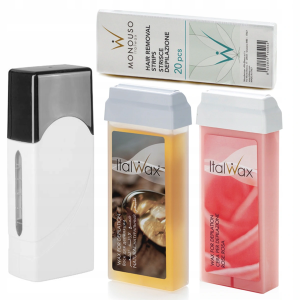 Zestaw ItalWax do depilacji podgrzewacz 40W Single Fo + 2x rolka wosk (naturalny i rose)