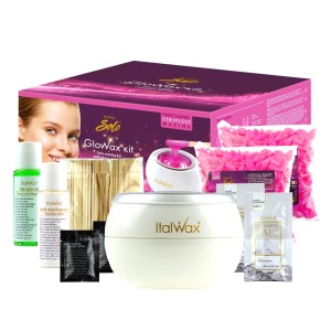Glowax Kit ItalWax Solo - zestaw do depilacji twarzy z woskiem twardym