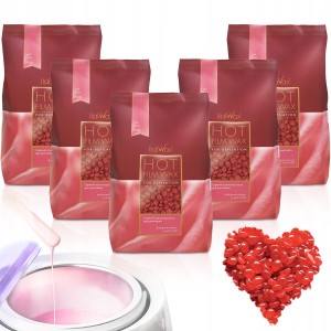 5x Wosk twardy do depilacji ItalWax Hot Film Wax Rose róża 100g do podgrzewacza