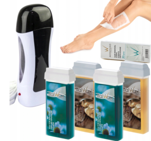 DEPILACJA MOCNY podgrzewacz czarny 4x wosk rolka