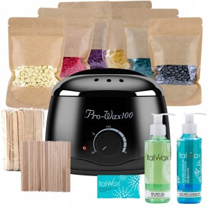 Zestaw startowy ItalWax 6 x wosk w dropsach + podgrzewacz + żel przed i po depilacji + akcesoria