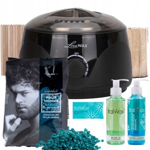 Zestaw startowy XL do męskiej depilacji ItalWax + wosk Barber + preparaty + akcesoria