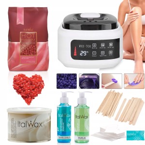 Zestaw do depilacji - podgrzewacz PRO WAX 700 + 2x woski + preparaty + szpatułki + paski
