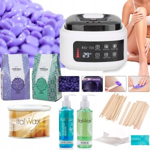 Zestaw do depilacji - podgrzewacz PRO WAX 700 + 3x woski + preparaty + szpatułki + paski