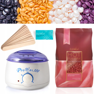 Zestaw ItalWax do depilacji podgrzewacz Pro Wax 100W + wosk twardy Rose