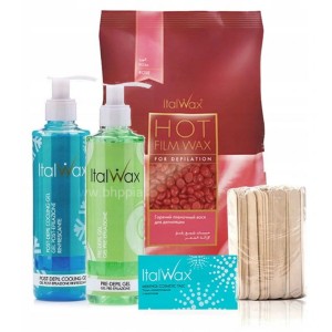 Zestaw uzupełniający do depilacji woskiem w dropsach - żel szpatułki talk wosk 500g