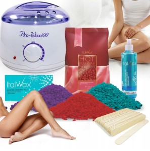 Zestaw do depilacji wosk twardy 500g podgrzewacz (kolor do wyboru)