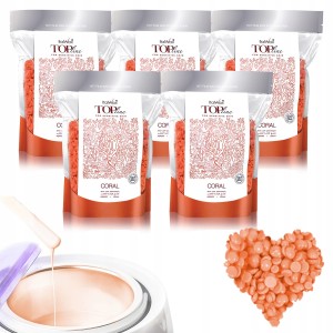 5x Wosk twardy do depilacji ItalWax Top Line Coral 100g do podgrzewacza