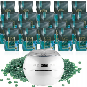 Zestaw do depilacji ItalWax 20x wosk 0,5kg Azulene azulenowy + podgrzewacz