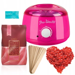 Zestaw do depilacji ItalWax podgrzewacz 100W + wosk twardy Rose 0,5 kg + szpatułki + talk