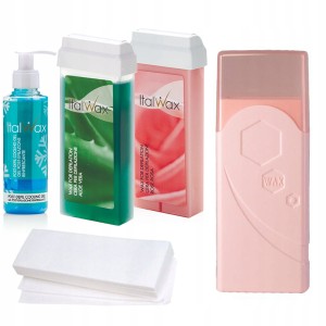Zestaw do depilacji ItalWax podgrzewacz Single Fo 40W + 2x wosk w rolce aromatyczny + żel + paski