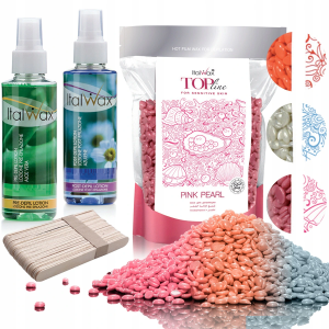 Zestaw do depilacji ItalWax wosk hipoalergiczny Top Line (do wyboru) + lotiony + szpatułki