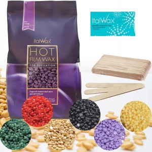 Zestaw do depilacji ItalWax wosk twardy 1kg (do wyboru) + talk + szpatułki