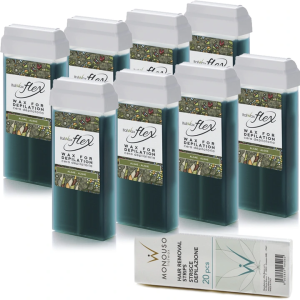 Depilacja 8x wosk elastyczny ItalWax FLEX ALGI plus paski