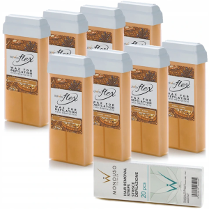 Depilacja 8x wosk elastyczny ItalWax FLEX AMBER plus paski