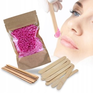Zastaw uzupełniający do depilacji twarzy Glowax wosk 100g + szpatułki
