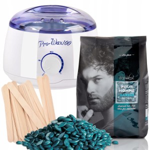 Zestaw Barberski do depilacji woskiem Pour Homme 500g + podgrzewacz + szpatułki