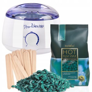 Zestaw do depilacji woskiem w dropsach Azulen 500g + podgrzewacz + szpatułki