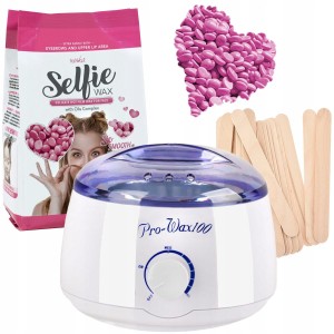 Zestaw do depilacji woskiem w dropsach GloWax 400g + podgrzewacz + szpatułki