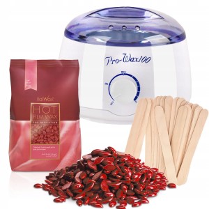 Zestaw do depilacji woskiem w dropsach Rose 250g + podgrzewacz + szpatułki