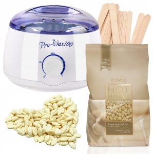 Zestaw do depilacji woskiem w dropsach White Chocolate 500g + podgrzewacz + szpatułki