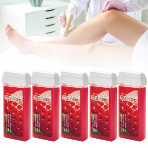 Zestaw ItalWax Strawberry 4+1 GRATIS aromatyczny wosk z dwutlenkiem tytanu do depilacji w rolce 100ml