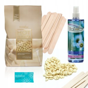 Zestaw uzupełniający do depilacji woskiem White Chocolate wosk 1kg + lotion + szpatułki + talk