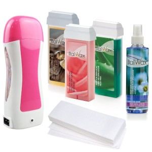 Zestaw do deilacja 3x wosk Italwax rolka lotion po deilacja paski podgrzewacz